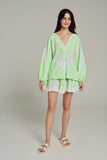 Elasa Blouse- Lime/White
