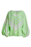 Elasa Blouse- Lime/White