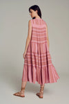 Ella Sleeveless Midi - Camel-Purple/Pink