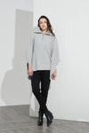 Zip Collar Poncho- Grey