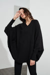 Oversized Pocket Knit- Black