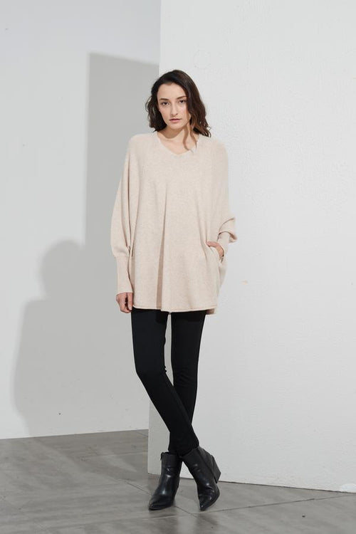 Oversized Pocket Knit- Champagne Pink