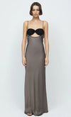 Evangeline Strappy Maxi Dress- Pewter/Black