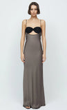 Evangeline Strappy Maxi Dress- Pewter/Black