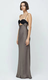 Evangeline Strappy Maxi Dress- Pewter/Black