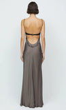 Evangeline Strappy Maxi Dress- Pewter/Black