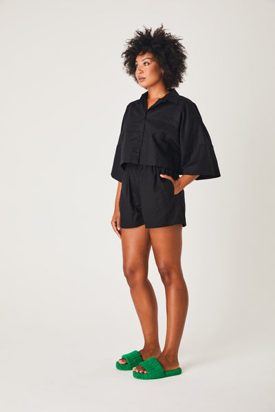 Linen Shorts- Black