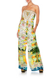 Tie Waist Strapless Jumpsuit- Sundowners