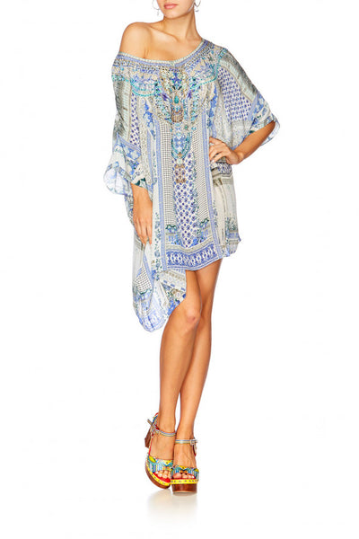 Short Round Neck Kaftan- Salvador Summer