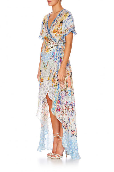 Wrap Dress W/ High Low Hem- Girl Next Door