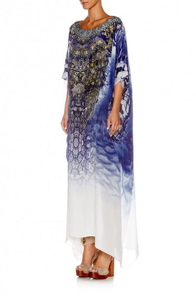 Round Neck Kaftan- Blue Blood