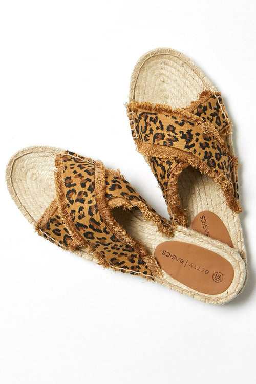 Seeker Espadrille Slide- Leopard Print