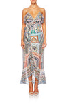 Long Wrap Dress W/ Frill- Lady Lake