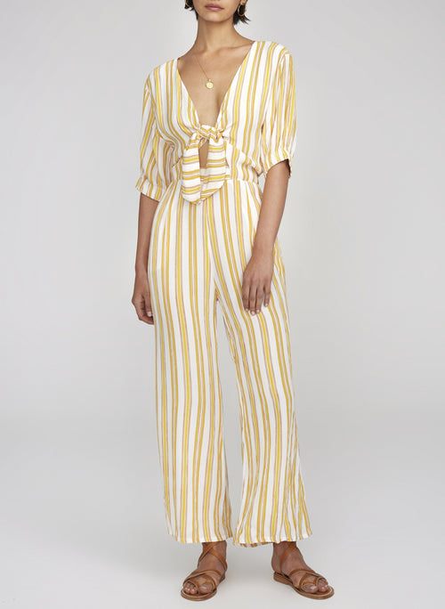 Matese Jumpsuit- Azure Stripe Print