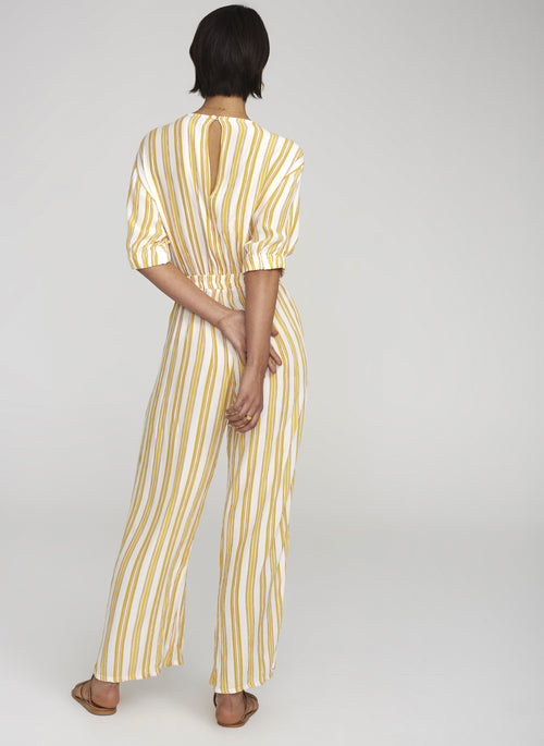 Matese Jumpsuit- Azure Stripe Print