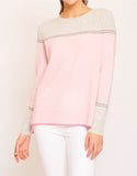 Mille Feuille Sweater- Snow/Pink