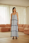 Clementine Maxi Dress- Navy Stripe