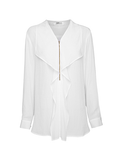 Zip Fold Front Shirt- Twig