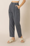 Finley Pinstripe Tailored Pant- Navy