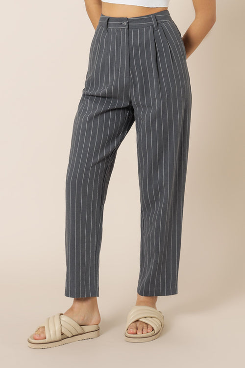 Finley Pinstripe Tailored Pant- Navy