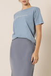 Nude Lucy Washed Slogan Tee- Denim