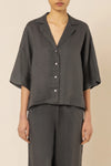 Lounge Linen Shirt- Coal