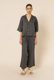 Lounge Linen Shirt- Coal