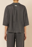 Lounge Linen Shirt- Coal