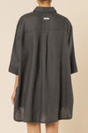 Lounge Linen Longline Shirt- Coal