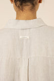Lounge Linen Longline Shirt- Natural