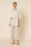 Lounge Linen Longline Shirt- Natural