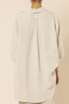 Lounge Linen Longline Shirt- Natural
