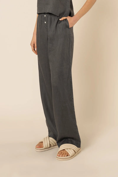 Lounge Linen Pant- Coal