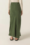 Harlow Cupro Maxi Skirt- Pine