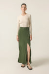 Harlow Cupro Maxi Skirt- Pine