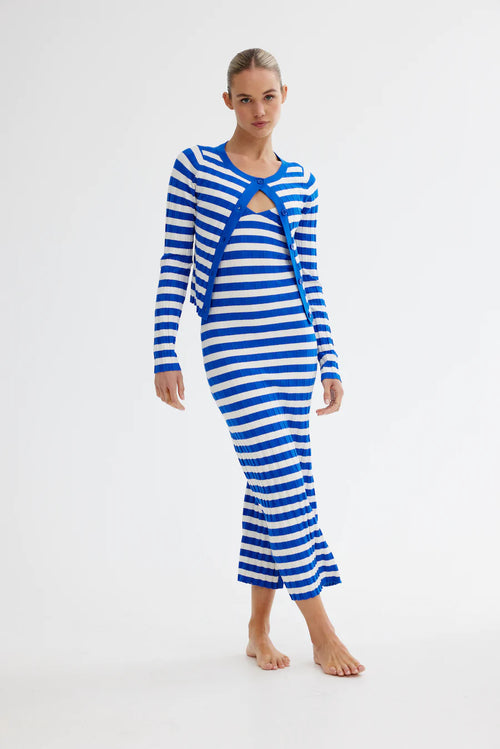 The Clementine Cardigan- Sapphire/ Coconut