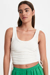 Mika Drawstring Tank- Cream Marle