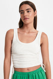 Mika Drawstring Tank- Cream Marle