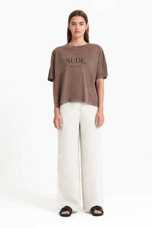 Nude. Washed Tee- Cola