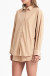 Cruz Poplin Shirt- Flax