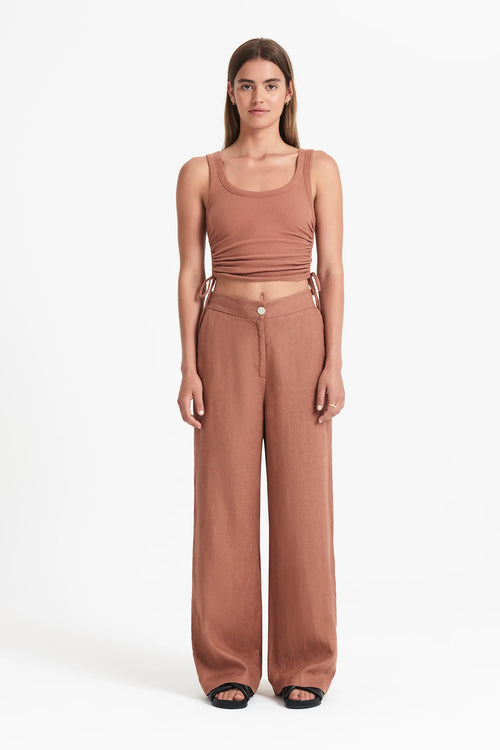 Mika Drawstring Tank- Terracotta