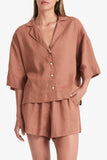 Lounge Linen Shirt- Terracotta