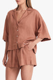 Lounge Linen Shirt- Terracotta