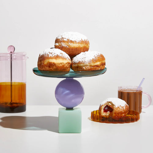 Geo Cake Stand Teal + Lilac