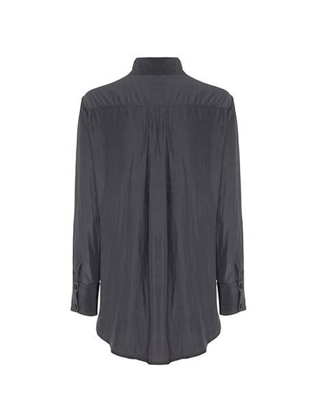 Zip Funnel Shirt- Slate