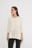 Woven Pleat Top- Cream