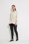 Woven Pleat Top- Cream