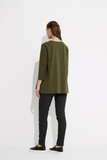 Woven Pleat Top- Khaki