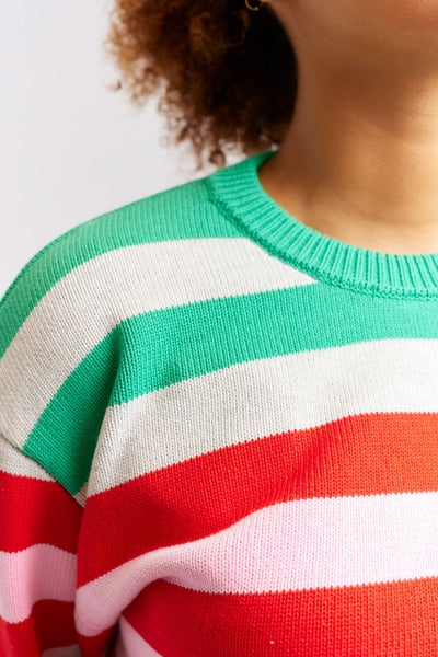 STRIPE TOOTSIE SWEATER- EMERALD