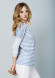Slip Top- Cloud Blue/White